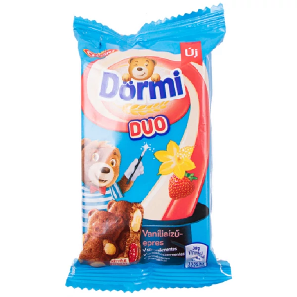 Dörmi DUO puha piskóta epres töltelékkel és vaníliaízű krémmel 30 g