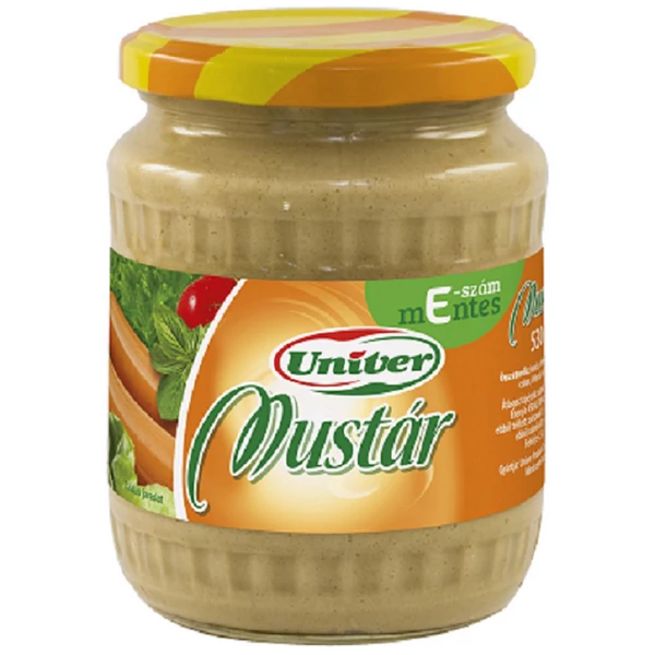 Univer üveges mustár 530g