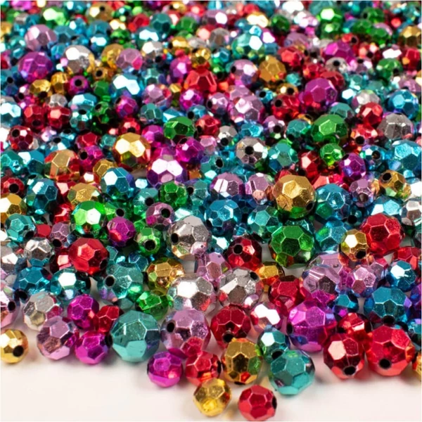 PlayBox: Gyémánt alakú színes 8, 10 és 12mm-es fűzhető gyöngy 250g-os szett