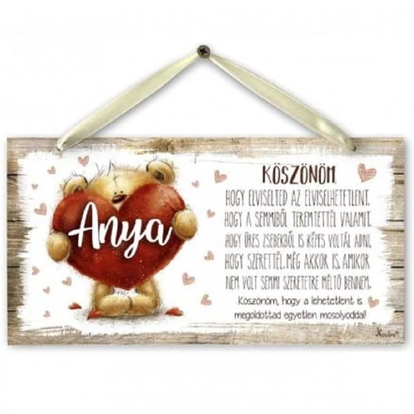Anyáknapi ajándék dekortábla többféle változatban 12x19cm 