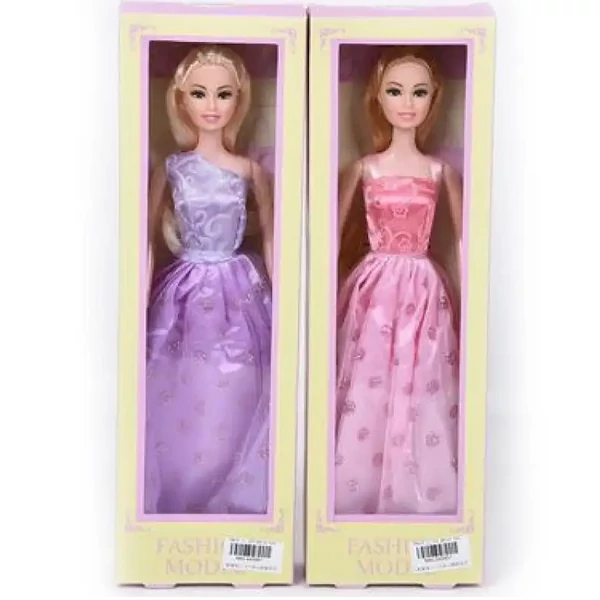 Divatbaba kétféle változatban, estélyi ruhában 29cm