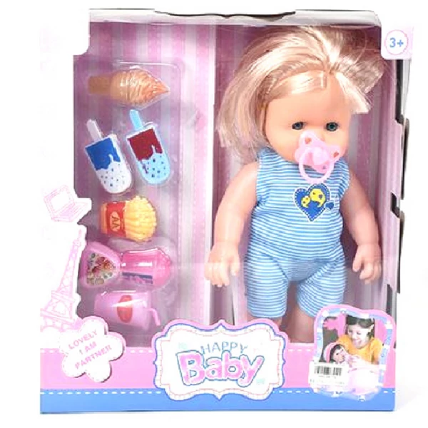 Szőke hajú baba hanggal és kiegészítőkkel 35cm