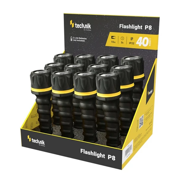 Technik gumírozott elemlámpa MT-P8