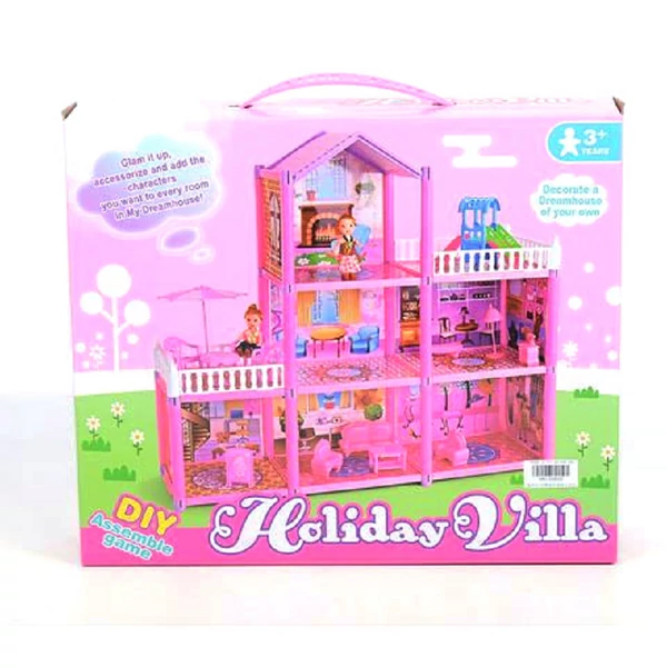 Holiday Villa építsd magad pink babaház játékszett