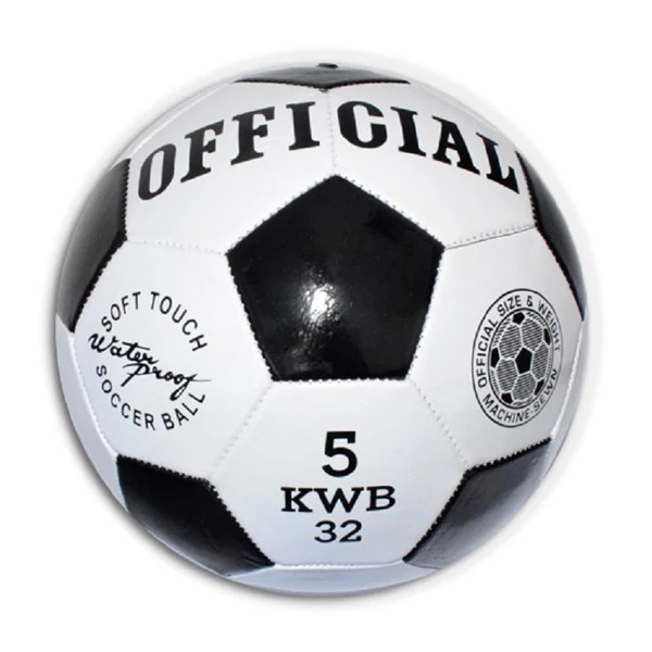 Felfújható műbőr focilabda fekete-fehér 23cm