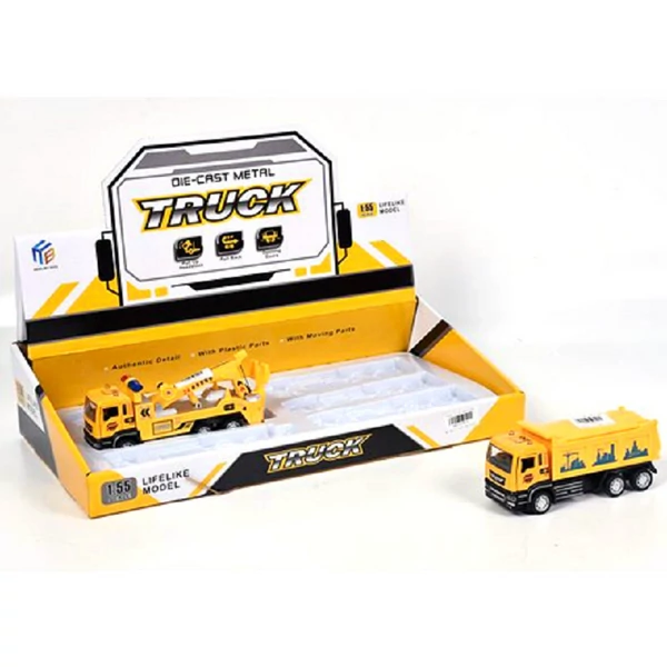 Hátrahúzós építőipari teherautó 1:55 kétféle változatban