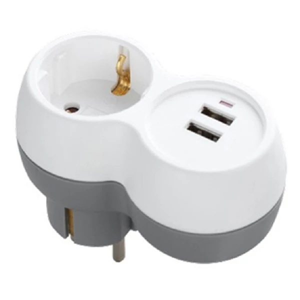 Technik T-elosztó 1-es + USB 16A TP1+USB