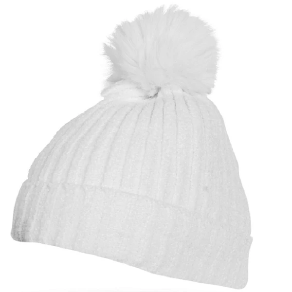 Vastag téli sapka bojttal fehér 1061a