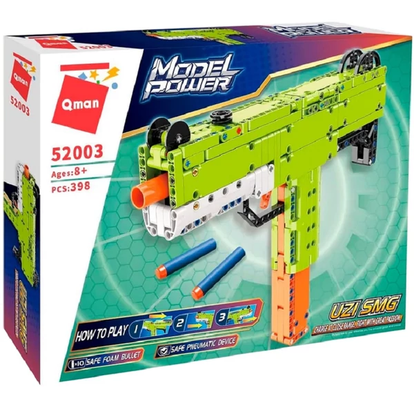QMAN 52003 - UZI Játék géppisztoly - 100% technic-kompatibilis építőjáték