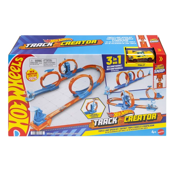 Hot Wheels: Tripla hurok pálya kreátor szett - Mattel