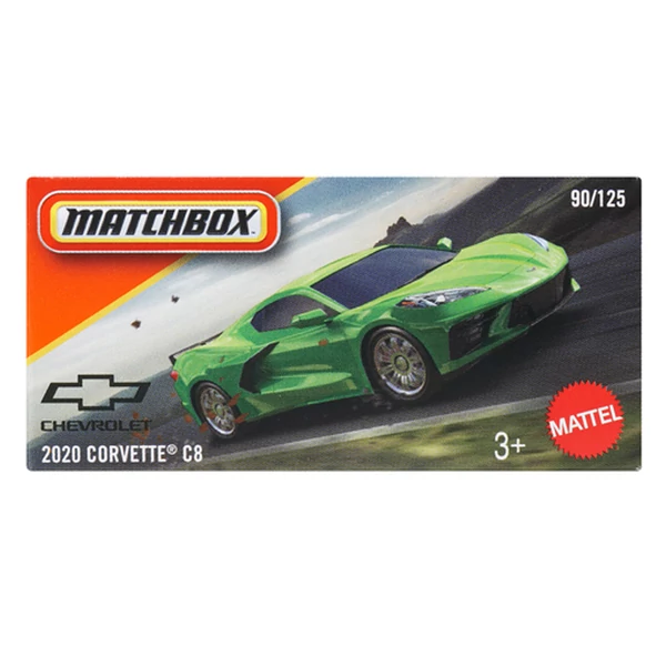Matchbox: Papírdobozos 2020 Chevrolet Corvette C8 kisautó 1/64 - Mattel