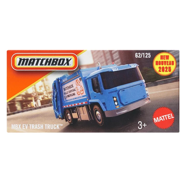 Matchbox: Papírdobozos MBX EV Trash Truck kisautó 1/64 - Mattel