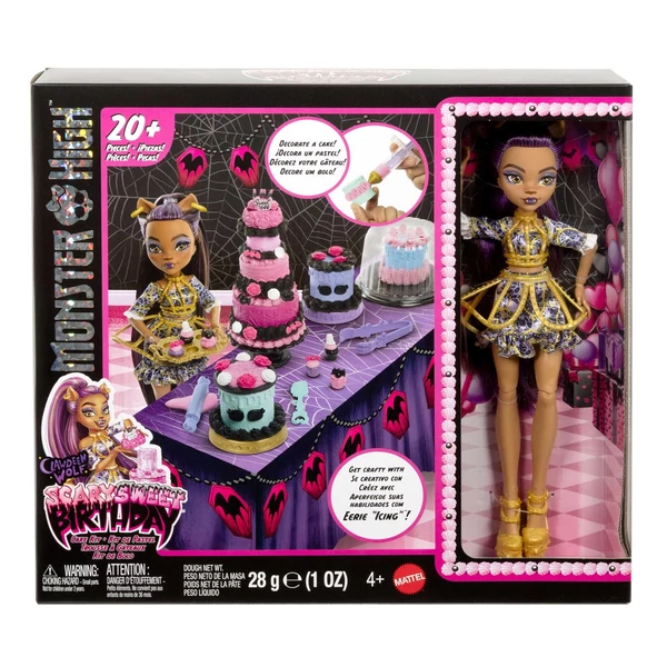 Monster High: Scary Sweet Birthday – Clawdeen Wolf baba tortadíszítő játékszett - Mattel