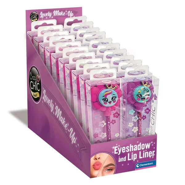 Crazy Chic: Szemhéjfesték és ajakceruza kétféle változatban 1db - Clementoni