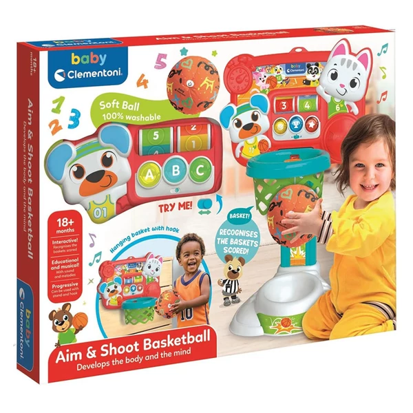 Interaktív kosárlabda palánk puha labdával - Clementoni baby