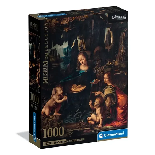Museum Collection: Leonardo da Vinci - A sziklák szűze 1000 db-os puzzle poszterrel - Clementoni