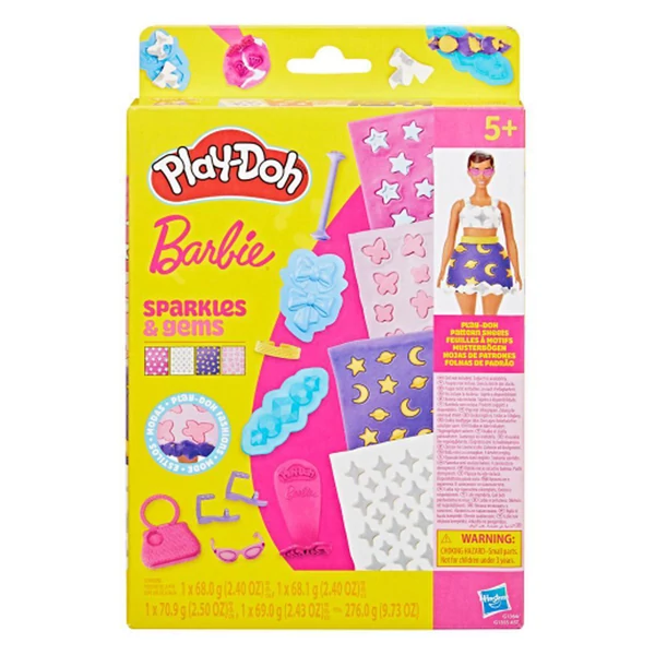 Play-Doh: Barbie csillogás és drágakövek gyurma szett - Hasbro
