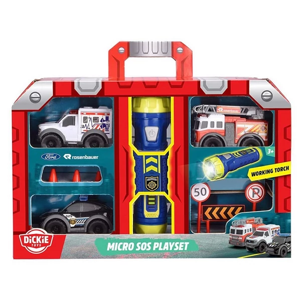 SOS Mikro játékszett elemlámpával - Dickie Toys