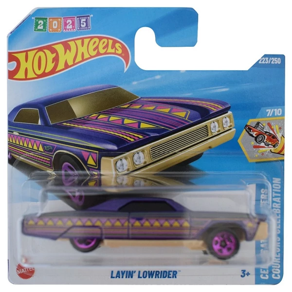 Hot Wheels: Layin' Lowrider lila kisautó 1/64 - Mattel