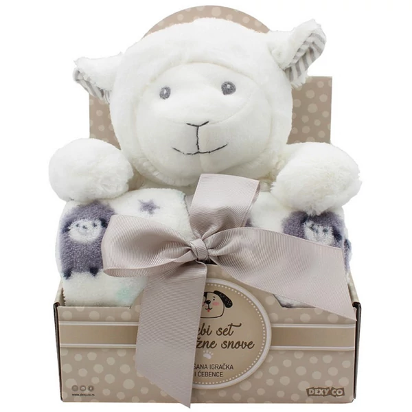 SweetDreams: Takaró és plüss bárány fehér színben