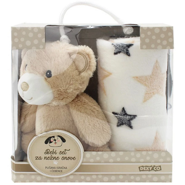 SweetDreams: Takaró és plüss maci barna színben