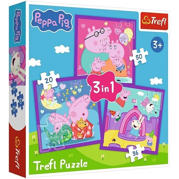 Peppa malac 3 az 1-ben 20-36-50db-os puzzle - Trefl