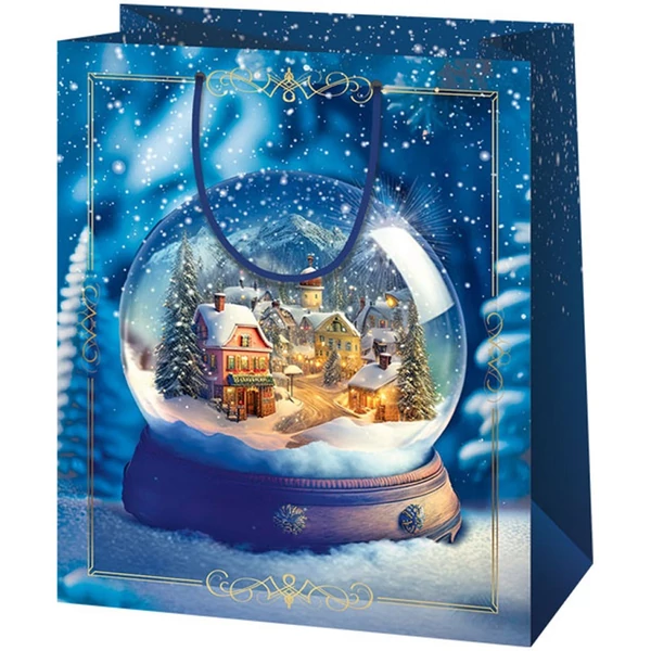 Cardex: Falu a hógömbben közepes méretű ajándéktáska 17x10x23cm