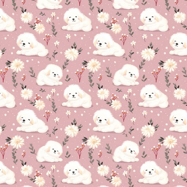 Fehér kutyusos csomagolópapír 100x70cm