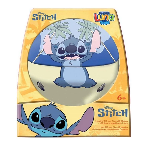 Luna: Disney Stitch 2az1-ben 60db-os puzzle és Stitch figura