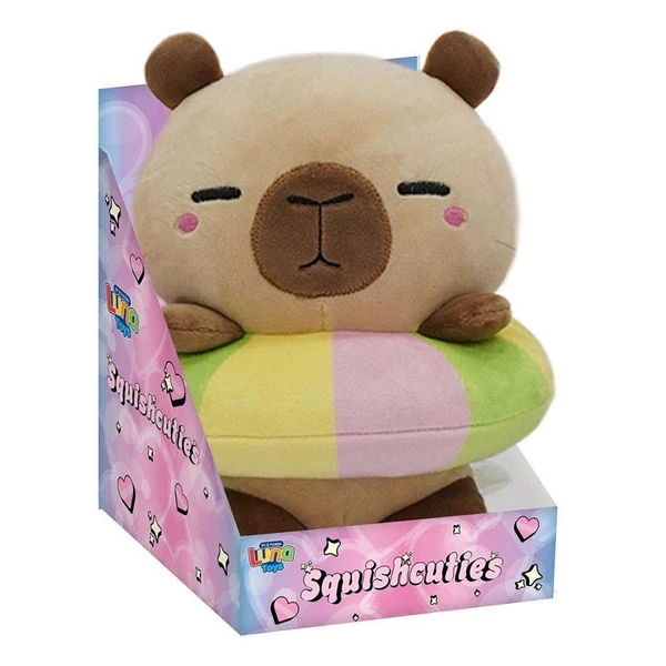 Luna: Squishcuties Capybara plüss színes fánkban 21cm