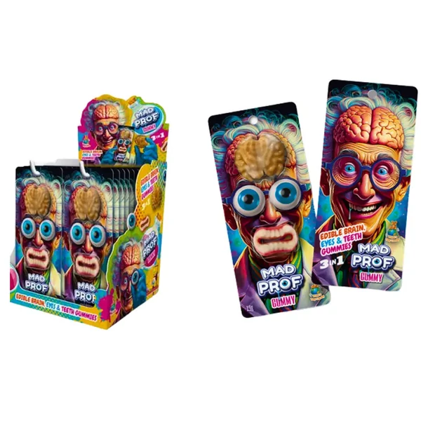 Mad Prof Vegyes Ízű Gumicukor Szem és Agy Fogsorral 19g