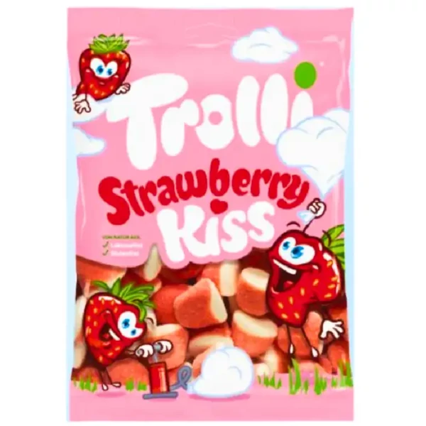 Trolli Kiss Strawberry habcukorka 100 g gumicukor