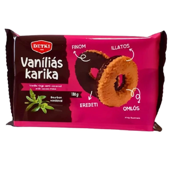 Detki félig mártott ét vaníliás karika 150g