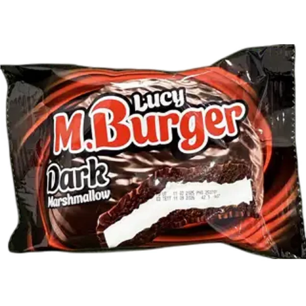 M. Burger 42G Dark Marshmallow - Étbevonóba mártott kakós keksz habcukor töltelékkel
