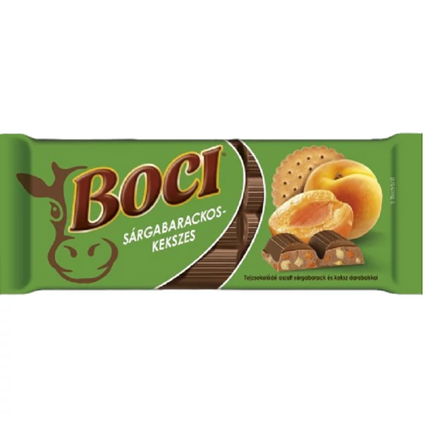 Boci Sárgabarackos-kekszes tejcsokoládé 90g