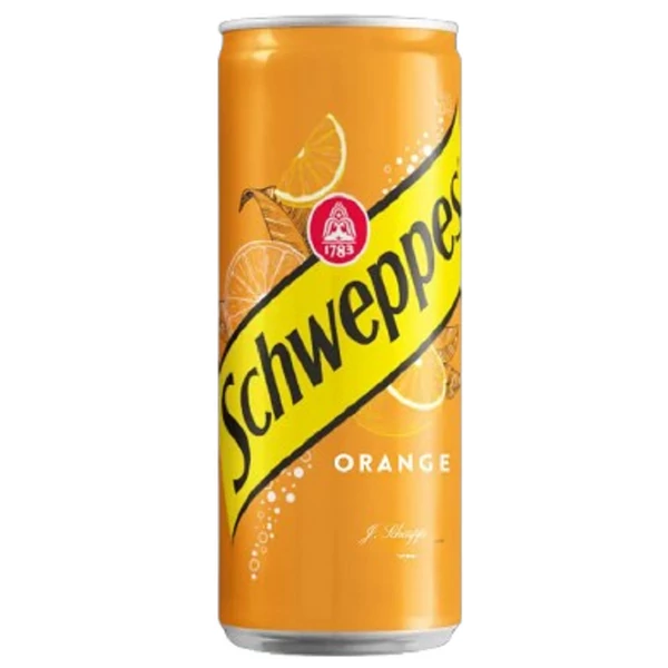 Schweppes narancsízű szénsavas üdítőital cukorral és édesítőszerekkel 0,33L - csak egyedi szállítással vagy személyes átvétellel