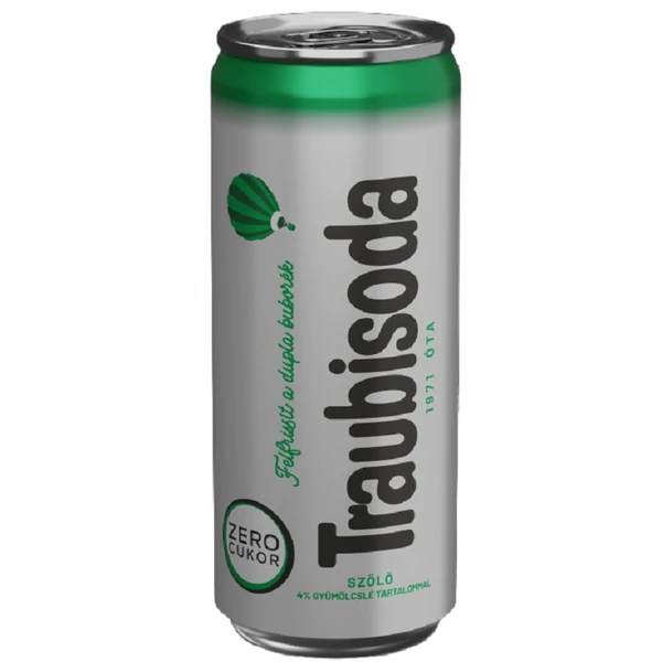 Traubisoda Zero 4% gyümölcslé tartalommal 0,33L - csak egyedi szállítással vagy személyes átvétellel