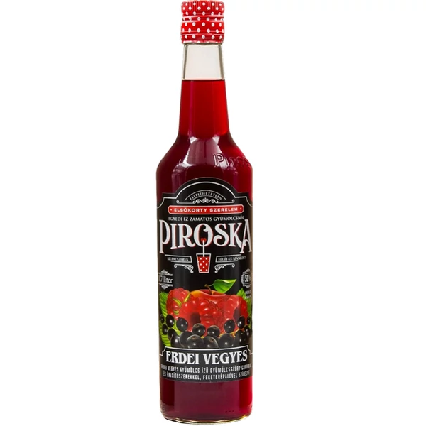 Piroska erdei vegyes gyümölcs ízű gyümölcsszörp cukorral és édesítőszerekkel 0,7 l