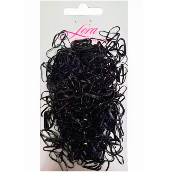 Lora vékony fekete szilikon hajgumi 500db-os kiszerelésben 80117