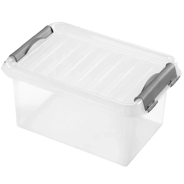 Átlátszó tároló doboz 4,0L Clippes tetővel 400601 többféle színben