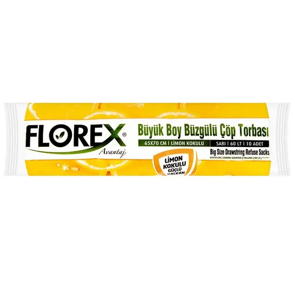 Florex citom illatú húzózáras szemeteszsák 60 L 65x70 CM 10 DB