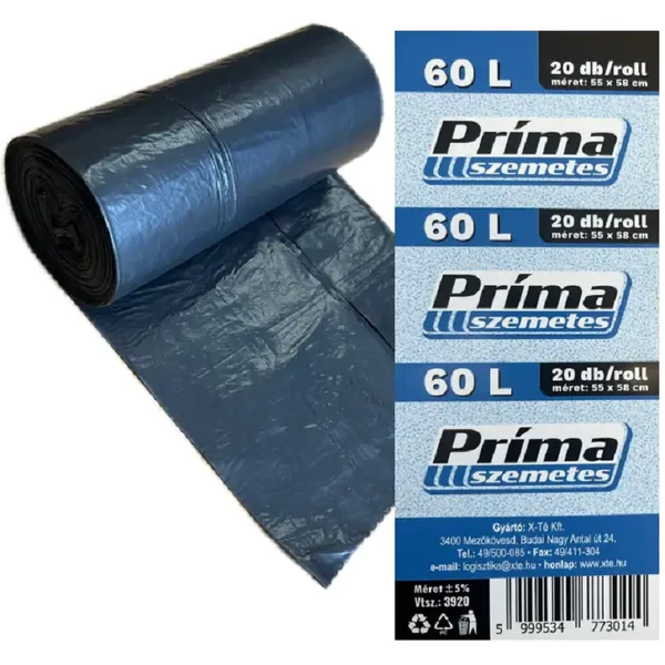 Príma szemeteszsák 60 L 55x58 CM 20 DB-os