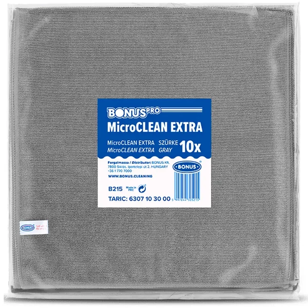 Bonus pro szürke színű microclean extra kendő 40x40 CM 10 DB-os