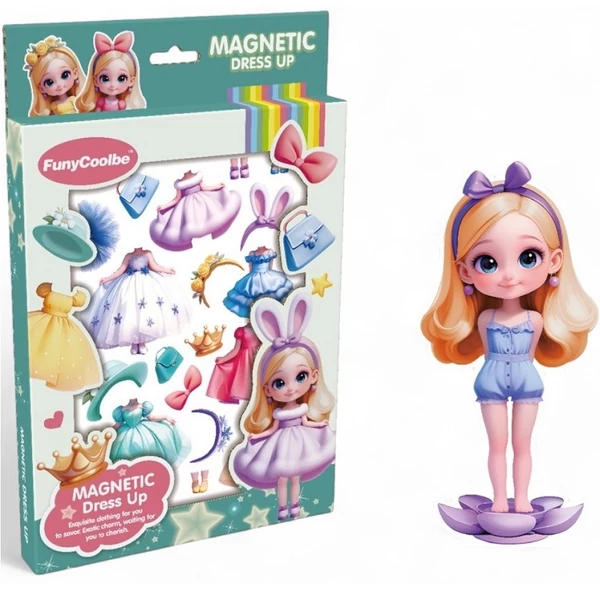 Játék mágneses öltöztetős baba KR8886