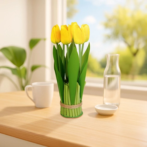 Sárga tulipán művirág 26x6,5cm 11897B