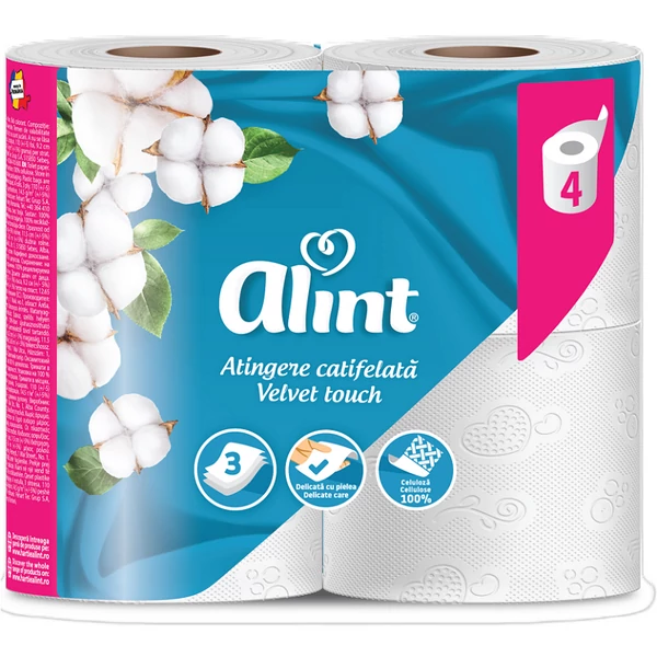 Alint velvet touch toalettpapír 4tekercs 110lap 3rétegű