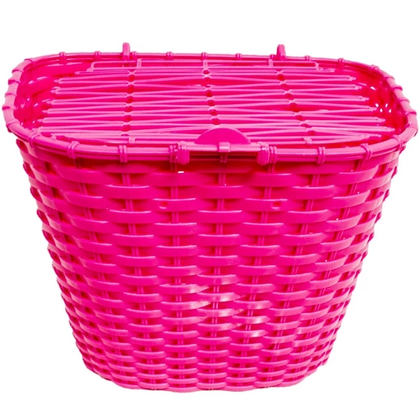 Fedeles kerékpárkosár előre pink színben 36x29x25cm 41800019PK