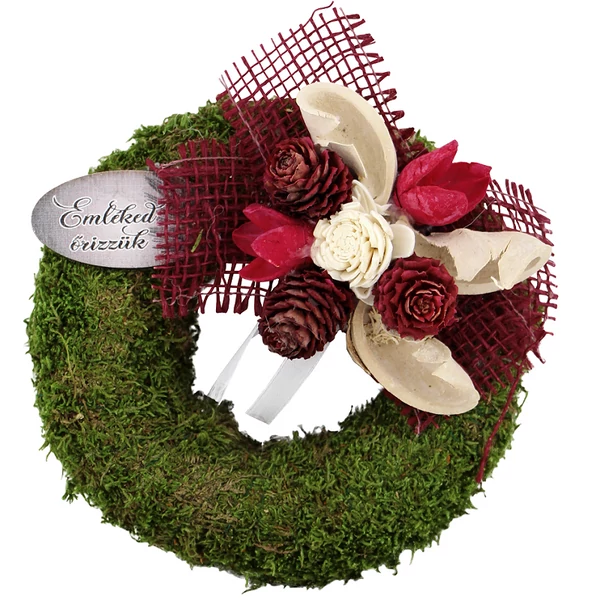 Mohakoszorú feliratos táblával 15cm KOS-10