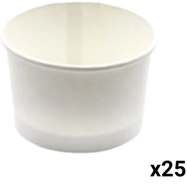 Fagyis papírpohár, tégely fehér színben 130ml 25db-os kiszerelésben 107534