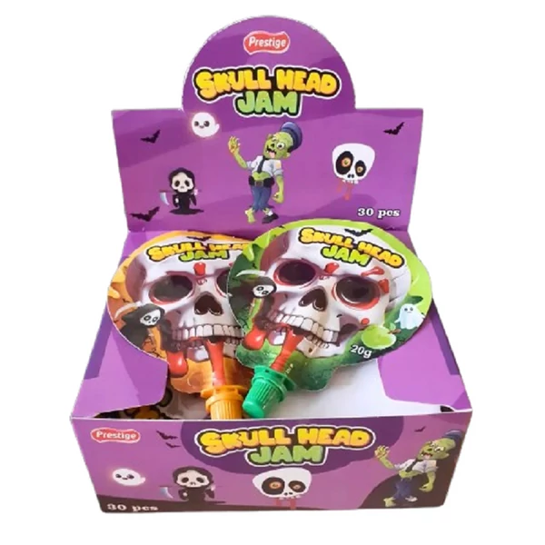 Skull Head Jam Gyümölcs ízű zselécukor 30x20g